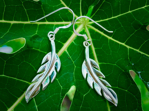 #112 Silver Feather Earrings