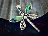 #311 Small Paua Shell Dragonfly Pendant