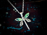 #311 Small Paua Shell Dragonfly Pendant