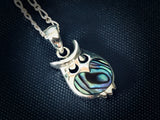 #312 Paua Shell Owl Pendant