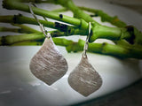 #125 Brushed Silver Leaf Earrings