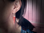 #123 Red Coral Earrings